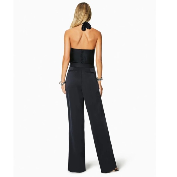 Ramy Brook Satin Iris Wide Leg Pants in Black. - Picture 10 of 10